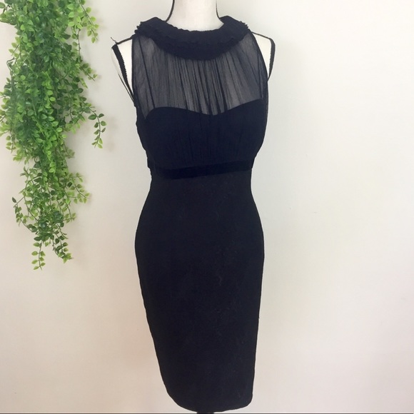 ANTONIO MELANI Dresses & Skirts - Antonio Melani Ruffle Choker Collar Bodycon Dress